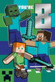 Minecraft Age 8 Sticker Birthday Card