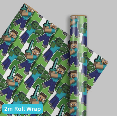 Minecraft Gift Wrap Roll 2m