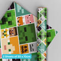 Carta da regalo Minecraft 2 fogli 2 etichette, prodotto ufficiale