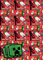 Minecraft Christmas 4 Sheet 4 Tag Wrapping Paper