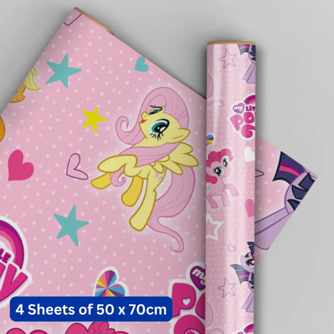 My Little Pony 4 Sheets & 4 Tags Gift Wrap Bundle