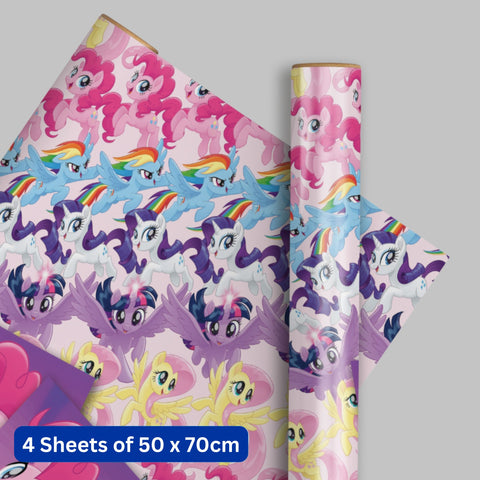 My Little Pony 4 Sheets & 4 Tags Gift Wrap Bundle