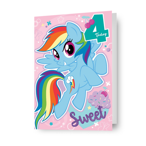 Biglietto di auguri per il 4° compleanno di My Little Pony