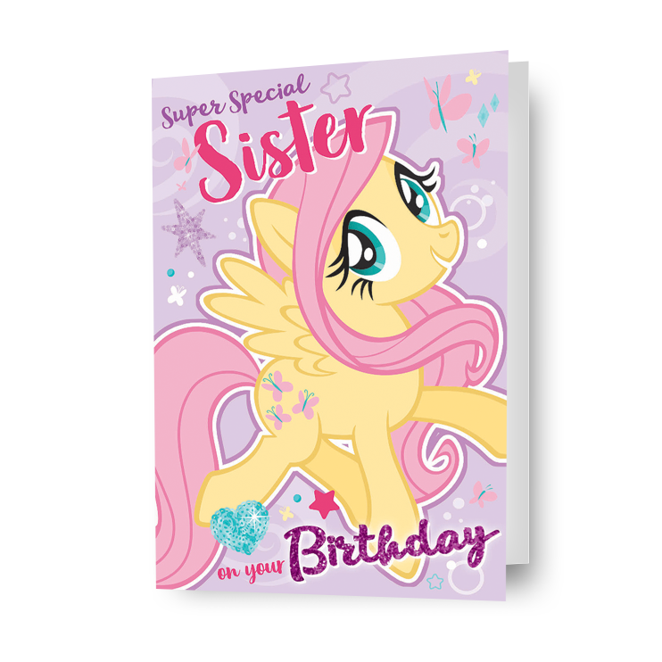 My Little Pony 'Sister' Fluttershy Birthday Card