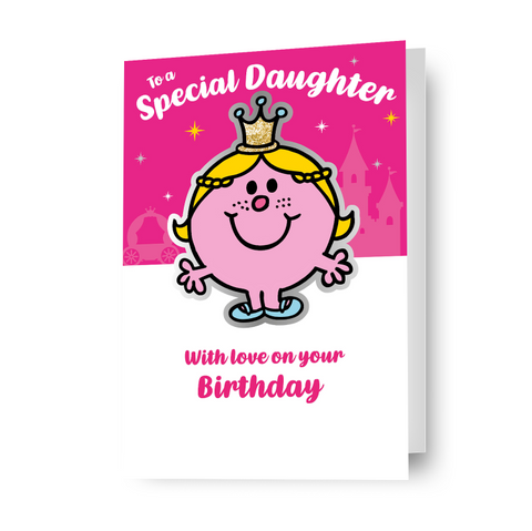 Mr Men & Little Miss Princess 'Daughter' Birthday Card