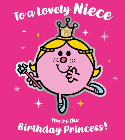 Niece Birthday Card Little Miss Princess Mr Men & Little Miss