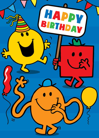 Happy Birthday Card Mr Men & Little Miss