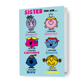 Mr Men & Little Miss Tick Box 'Sister' Birthday Card