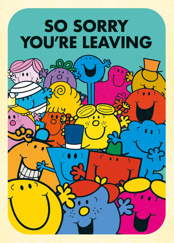 So Sorry You're Leaving Card Mr Men & Little Miss New Job Card