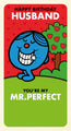 Mr Men & Little Miss 'Mr Perfect' Husband Birthday Card