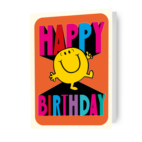 Mr Men & Little Miss Mr Happy Birthday Card