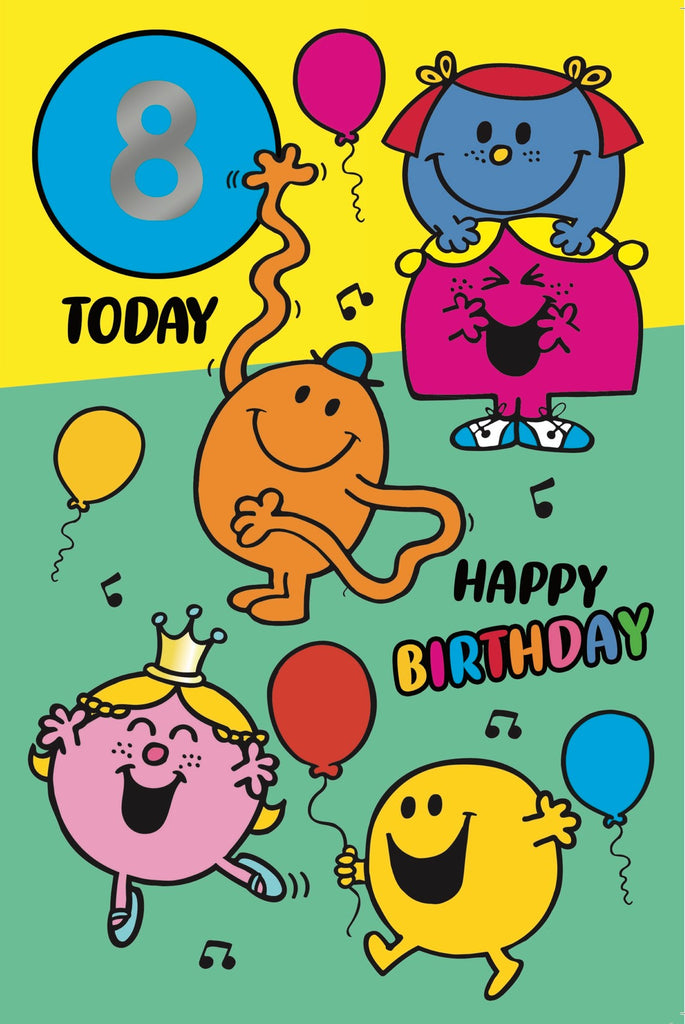 Mr Men & Little Miss Age Sticker Birthday Card