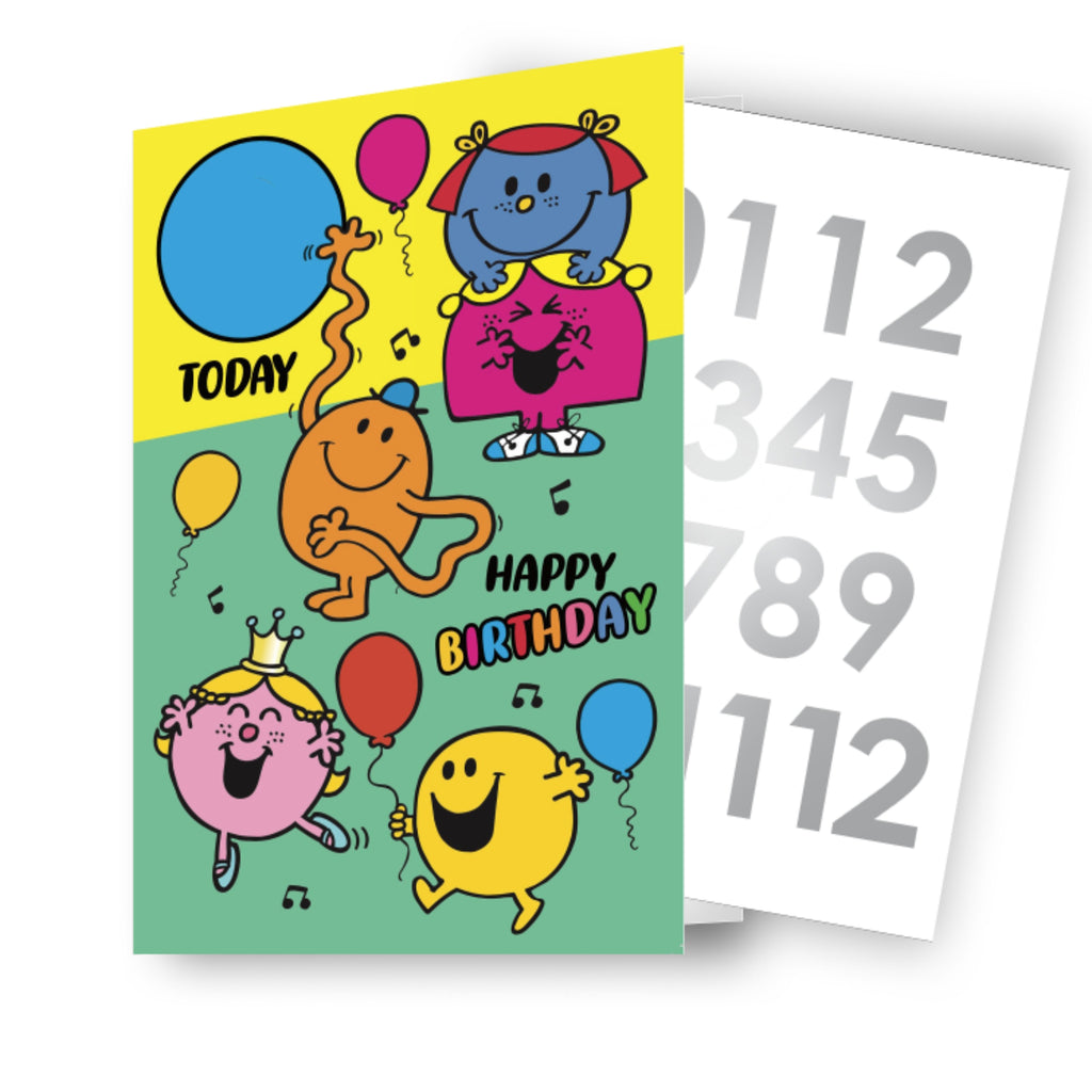 Mr Men & Little Miss Age Sticker Birthday Card