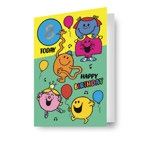Mr Men & Little Miss Age Sticker Birthday Card