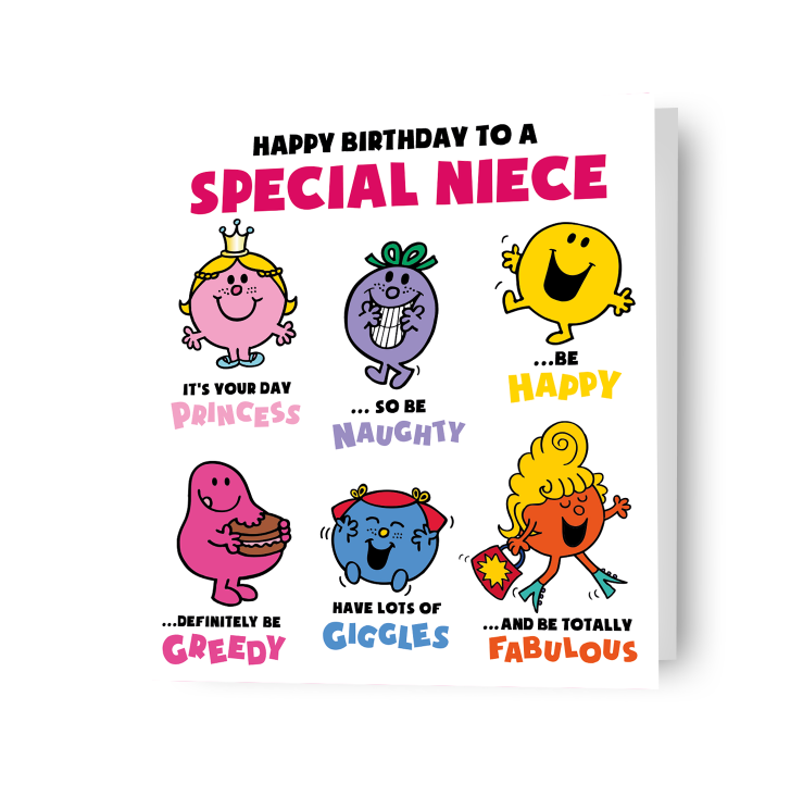 Verjaardagskaart Mr Men & Little Miss 'Special Niece'