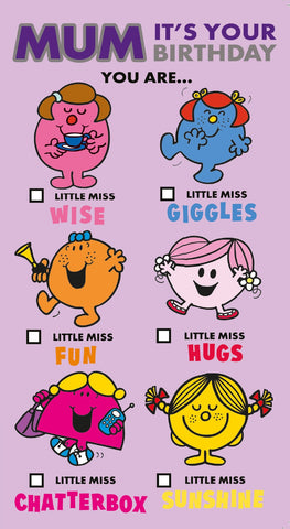 Mr Men & Little Miss Mum Birthday Card