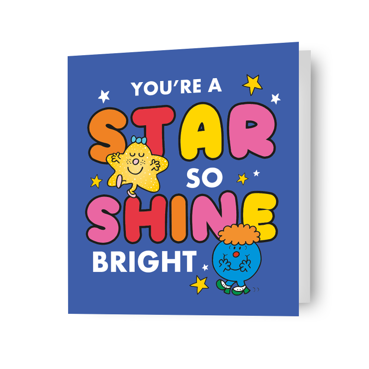 Mr Men & Little Miss 'You're A Star So Shine Bright' Blank Card