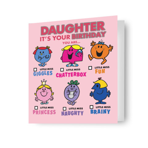 Mr Men & Little Miss 'Daughter' Birthday Card