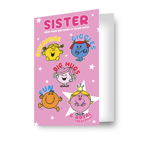 Mr Men & Little Miss Sister Birthday Card