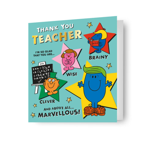 Mr Men & Little Miss Thank You Teacher Card