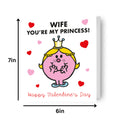 Mr Men and Little Miss 'Wife You're My Princess' Valentine's Day Card