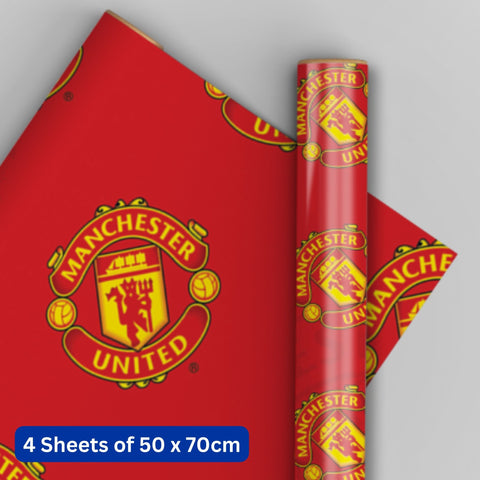 Manchester United FC 2 Sheets & 2 Tags Gift Wrap Bundle