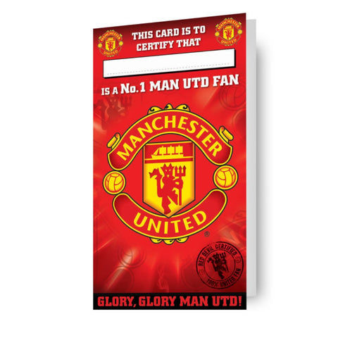 Manchester United FC No. 1 Fan Certificate Birthday Card