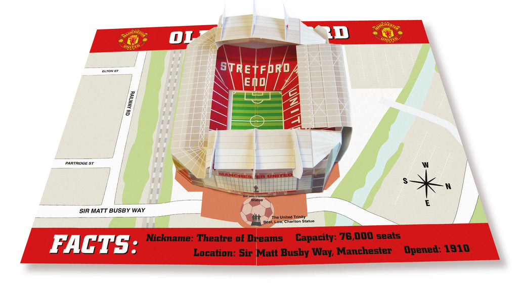 Manchester United FC Old Trafford Stadion Pop Up Kaart