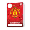 Manchester United FC Birthday Card, Personalise Name & Age Included Sticker Sheet
