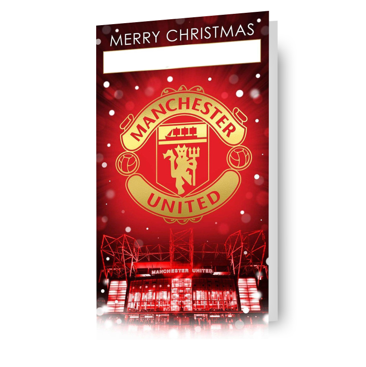 Cartolina di Natale con qualsiasi nome del Manchester United