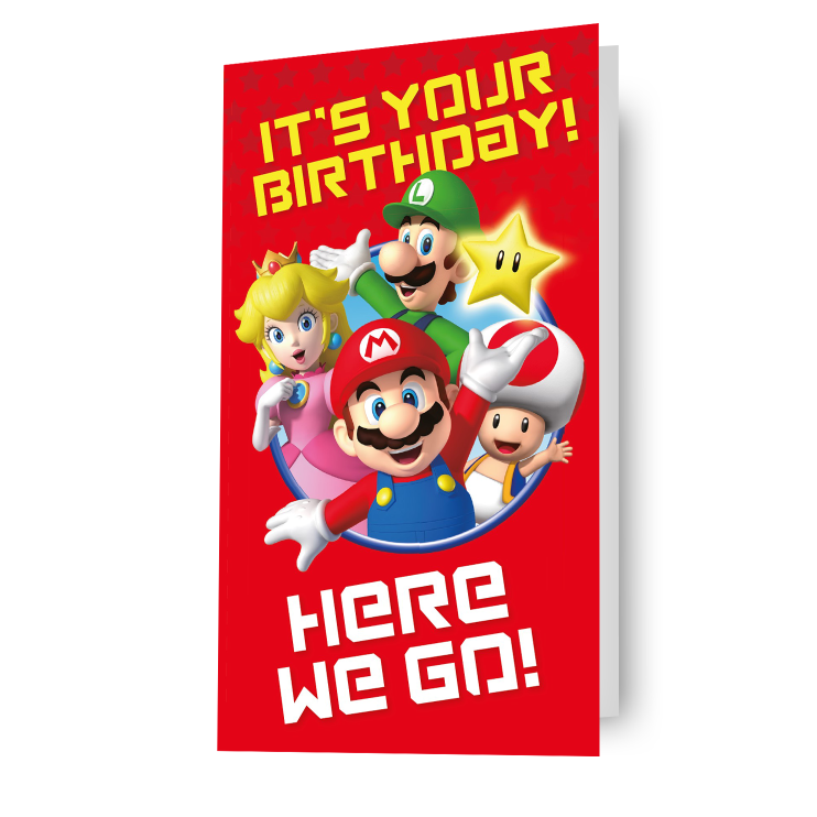 Super Mario Bros 'Het is jouw verjaardag!'-kaart