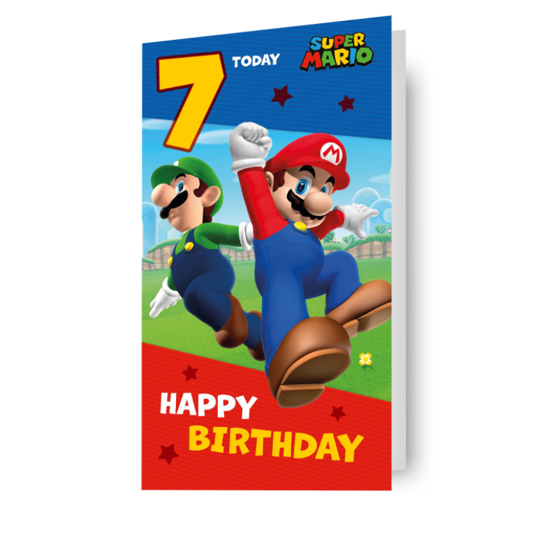 Super Mario Age 7 Birthday Card – Danilo Promotions