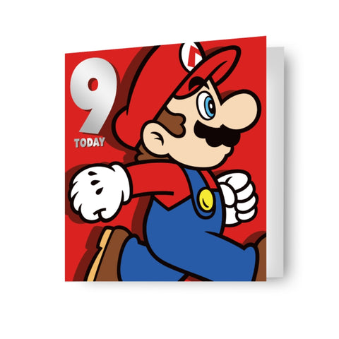 Super Mario Age 9 Birthday Card