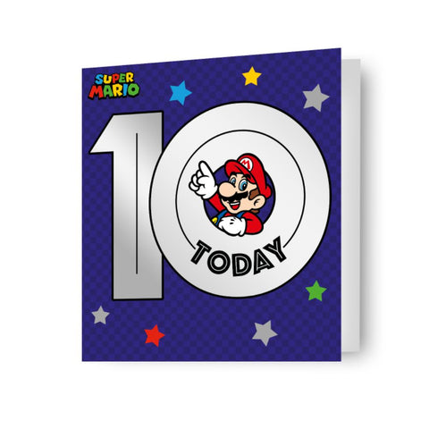 Super Mario Age 10 Birthday Card
