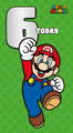 Super Mario Age 6 Birthday Card