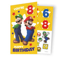 Super Mario Multi Ages 5-8 Sticker Birthday Card