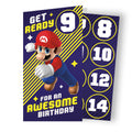 Super Mario Multi Ages 7-14 Sticker Birthday Card