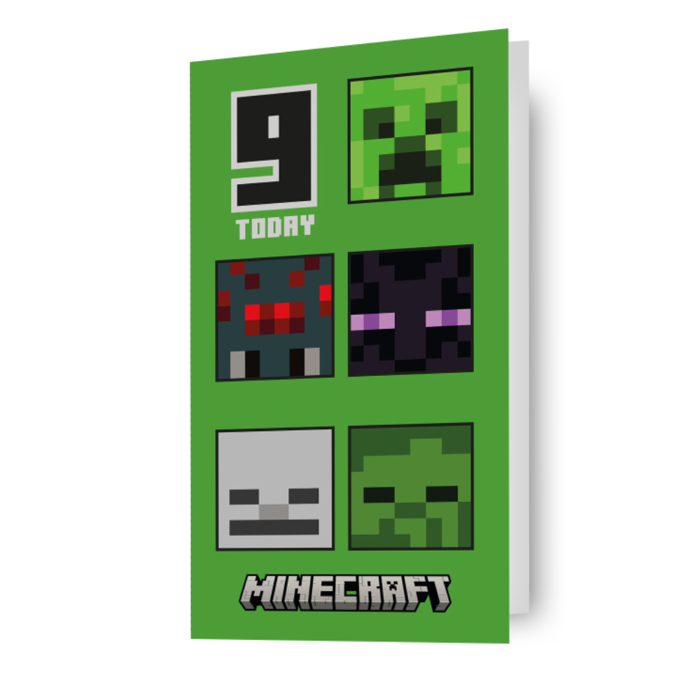 Minecraft Age 9 Birthday Card