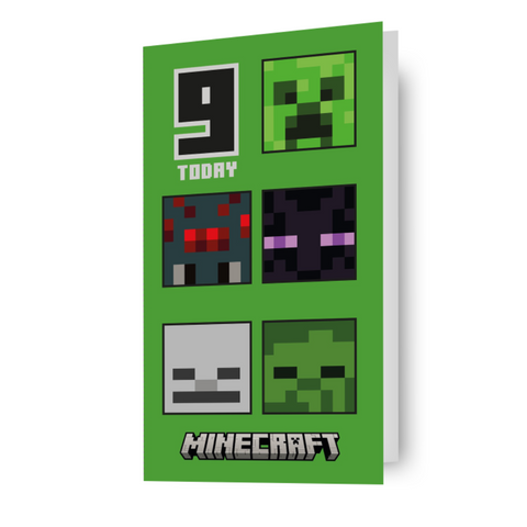 Minecraft '9 Today' 9th Birthday Card