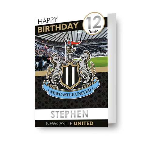 Newcastle United FC Personalise Birthday Card With Sticker Sheet