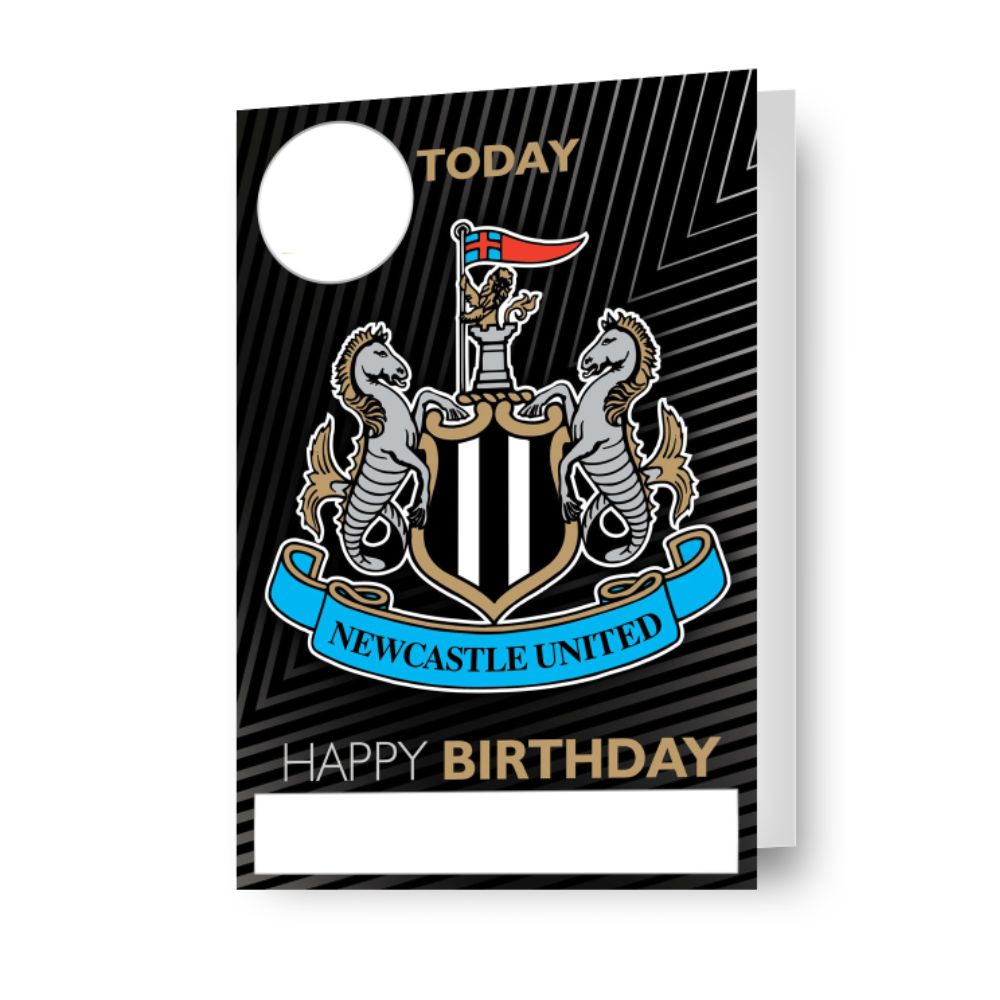 Newcastle United FC Personalised Birthday Card With Sticker Sheet