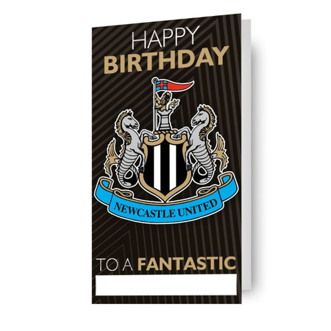 Newcastle United FC Birthday Card Personalise With Sticker Sheet