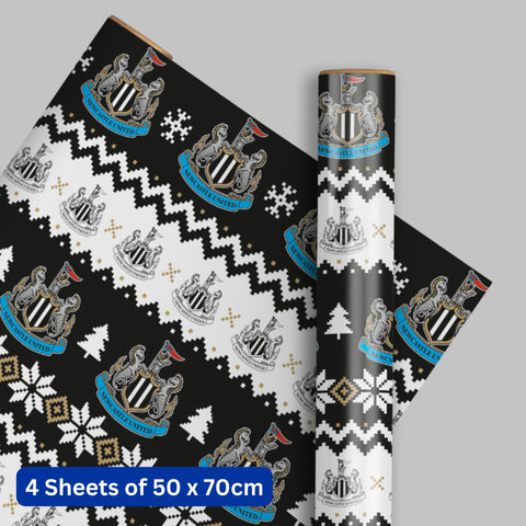 Newcastle FC Christmas 4 Sheets & 4 Tags Gift Wrap Bundle