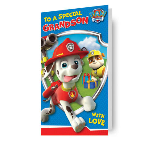 Paw Patrol Grandson Birthday Card