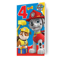 Paw Patrol Age 4 Birthday Card