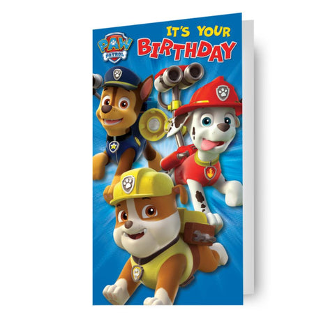 Paw Patrol Personalise Birthday Card With Sticker Sheet