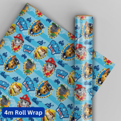 Paw Patrol Wrapping Paper, 4m Roll Wrap