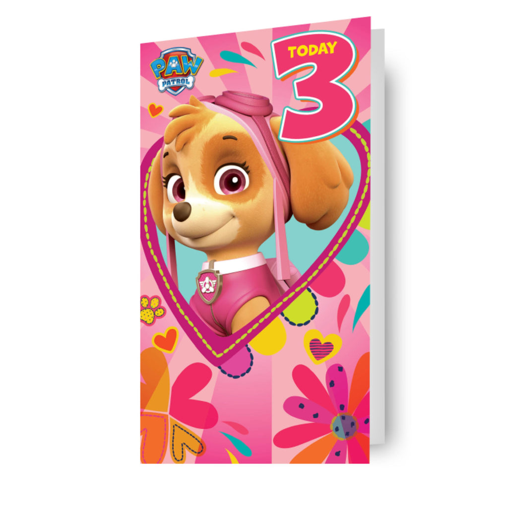 Paw Patrol Age 3 Birthday Card