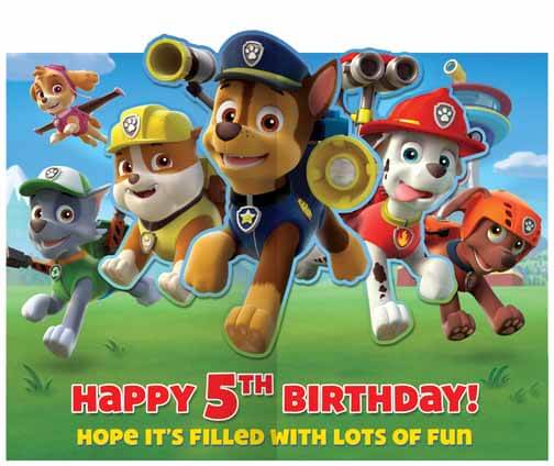 Paw Patrol Leeftijd 5 Verjaardag Pop Up Kaart