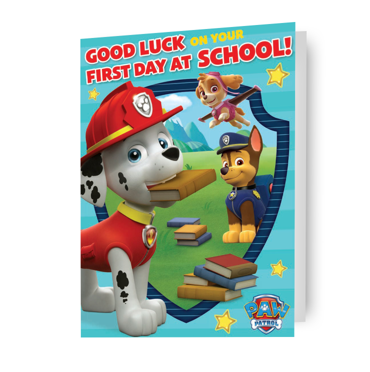 Paw Patrol 'First Day At School' Good Luck Card